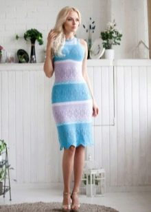 Плетена пролетна рокля в цвят