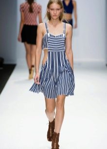 Striped summer sundress in a nautical style