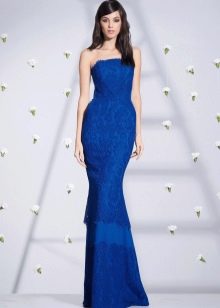 Trägerloses Kleid Meerjungfrau blau