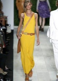 Yellow long tank top dress