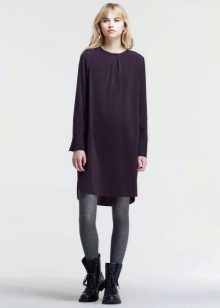 Bucket dress with coarse flat boots