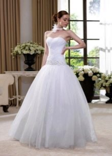 Low Waist Wedding Dress na may Organza Skirt
