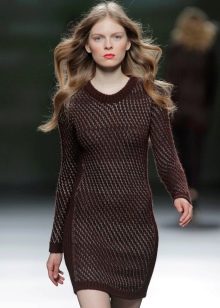 Pletena vunena džemper haljina