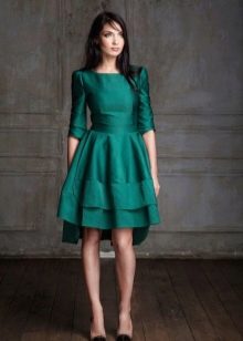 Rochie verde din crep de Chine