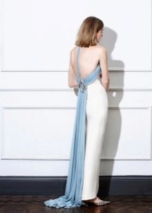 Straight dress with open back white