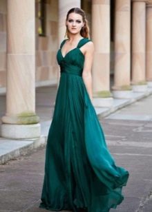 Zielona sukienka w stylu Empire