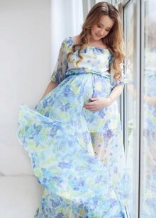 Empire stiliaus šifoninė suknelė nėščiosioms