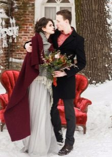 Žieminė vestuvinė suknelė pilka