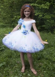 Krótka sukienka tutu dla dziewczynek biała