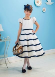Ljetna haljina za djevojčice na plave pruge