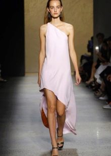 Fashionable mallet dress with asymmetrical top for spring-summer 2016