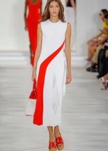 Vestido blanco y rojo de moda para la temporada primavera-verano 2016