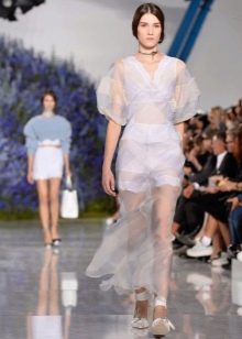Fashionable dress of the season spring-summer 2016 with ruffles