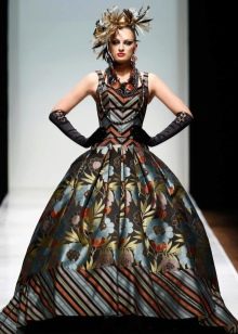 patterned brocade dress