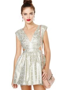 white brocade mini dress
