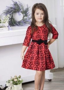 Pletena haljina za djevojčice s printom