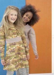 Pletené šaty pre dievčatá s potlačou