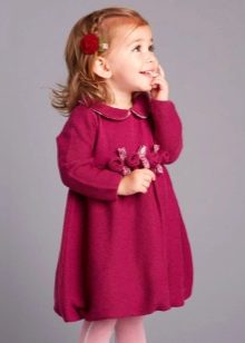 Плетена парти рокля за момиченце на 5 години