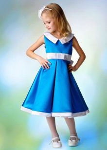 Vestido de baile azul para jardim de infância