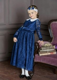 Абитуриентска рокля на детската градина синя дантела