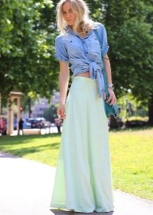 Mahabang cotton semi-sun skirt