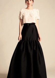 ruffled black maxi skirt