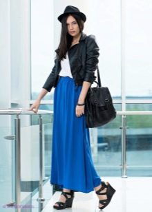 jupe longue bleue