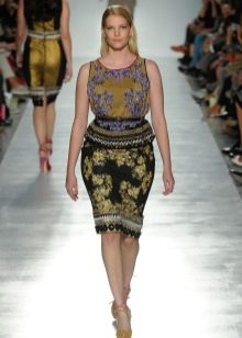 crna i zlatna pencil suknja za debele žene haute couture
