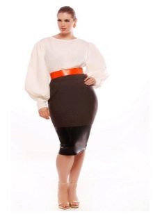 Tužková sukně ze směsové látky pro obézní ženy