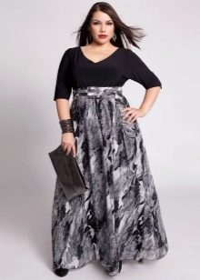 rozšířená sukně s vysokým pasem pro ženy s nadváhou