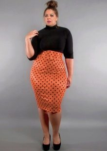 točkica pencil suknja za žene s prekomjernom težinom