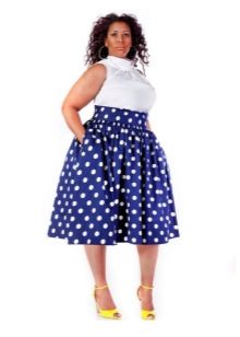 bodkovaná sukňa pre obézne ženy