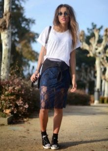 sporty lace pencil skirt