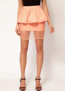 Breathable fabric peplum skirt