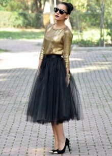 Vrstvená černá midi sukně