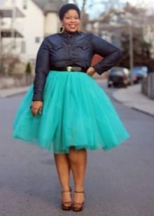 Skirt tulle turquoise berlapis