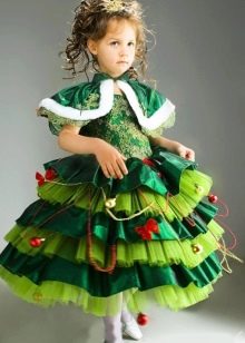 Новогодишна рокля за момиче на 6 години Рибена кост