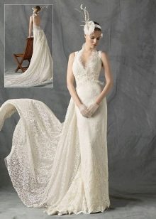 gaun pengantin dengan kereta taffeta