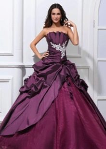 vestido esponjoso de tafetán lila