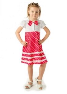 Ravna haljina za djevojčicu od 5 godina na točkice