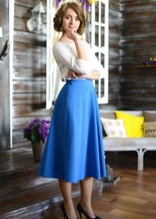 skirt midi biru