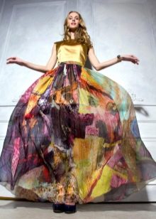 falda de gasa multicolor