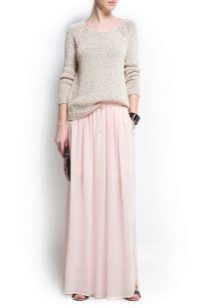 jemná růžová šifonová sukně