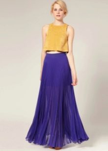 fialová šifónová sukňa