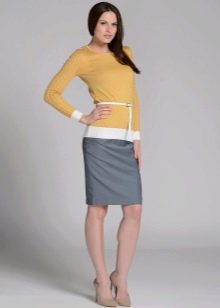 mid-length office pencil skirt