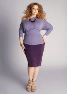 jupe crayon violette pour grosses femmes
