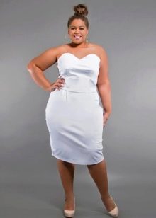letní bílá tužková sukně pro tlusté ženy