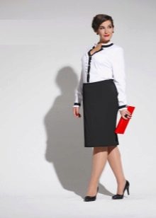 traje de oficina con falda lápiz para mujeres obesas