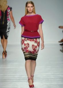  falda de tubo con estampado floral para mujeres con sobrepeso