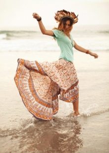 hippie elastická sukňa